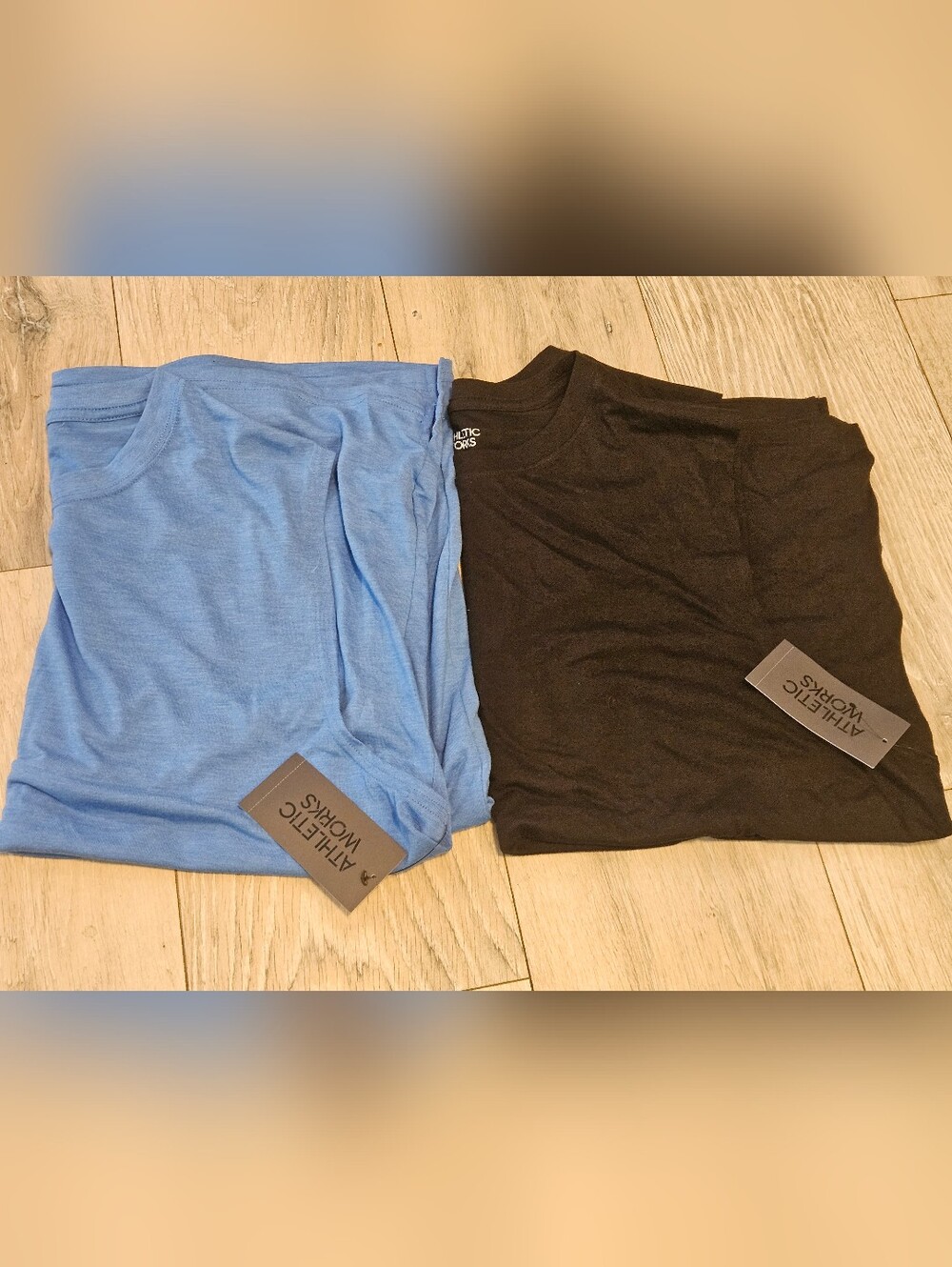 Athletic Works Men’s Tri-Blend Muscle Tee Shirt 2 Pack XL Blue Black NWT
